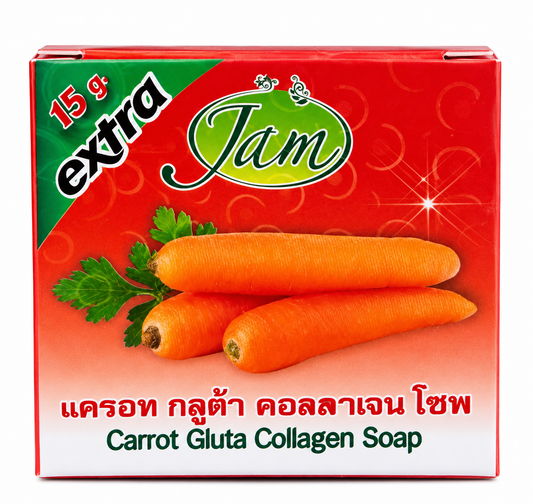 3 Pieces of Extra Jam Carrot Gluta Collagen Soap for Radiant Skin Care