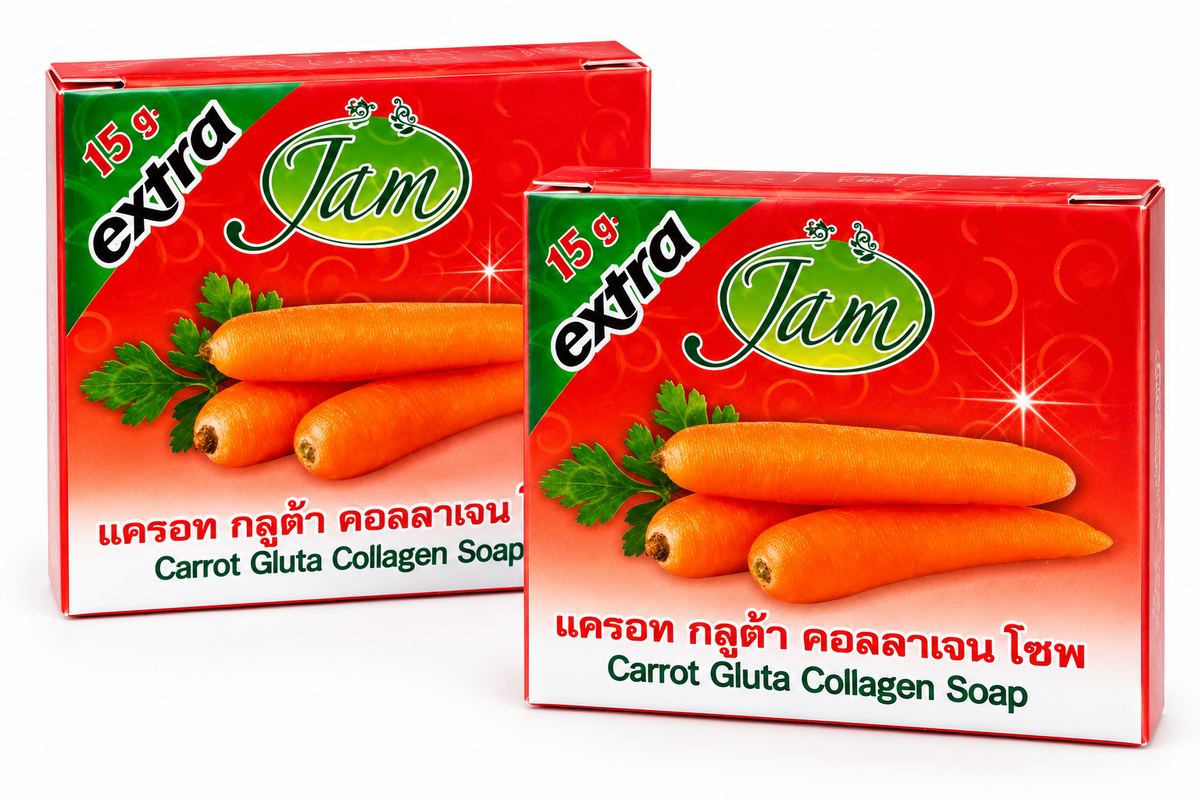 3 Pieces of Extra Jam Carrot Gluta Collagen Soap for Radiant Skin Care