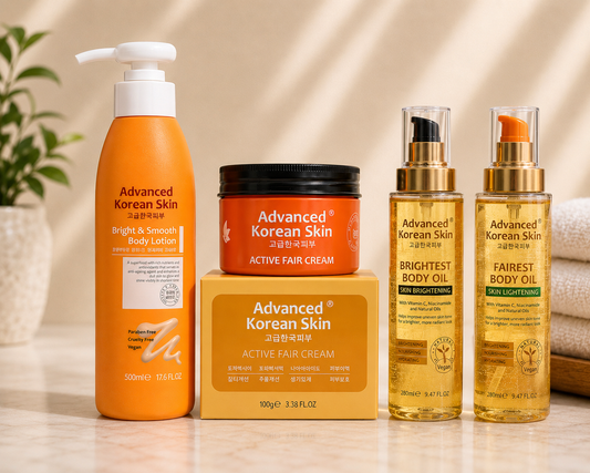 Advanced Korea Brightening Set of Lotion, Shower Gel, Face Cream and Brightening Oil