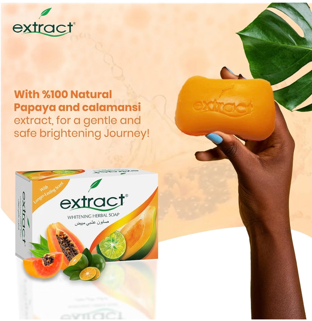 4 in 1 Extract Papaya Calamansi Whitening Herbal Soap with Langerhans Cells for Brighter Skin